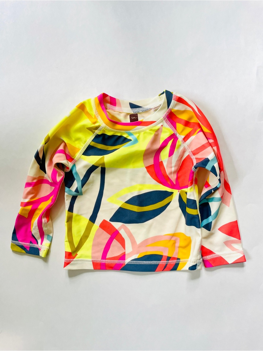 Tea Colorful Botanical Long Sleeve Rashguard Swim Top Multicolor 12-18 Months